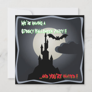 Spooky Halloween Castle Party invitation