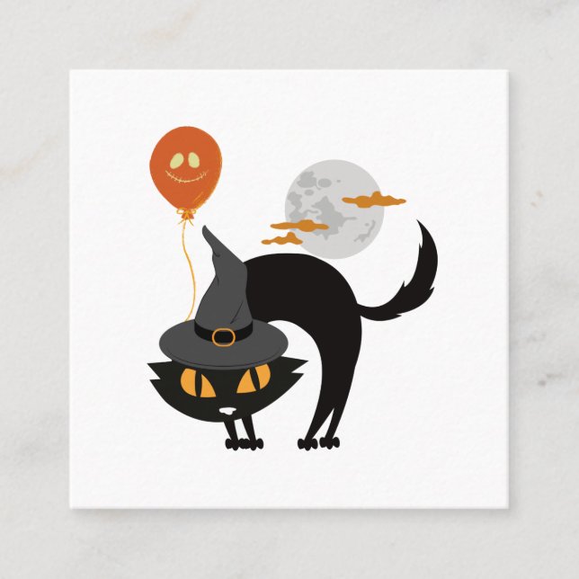 Spooky Halloween Cat               Appointment Card (Front)