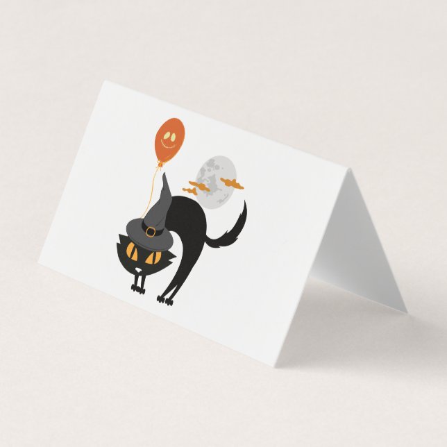Spooky Halloween Cat              Business Card (Front)