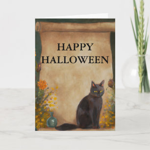 Spooky Halloween Cat Card