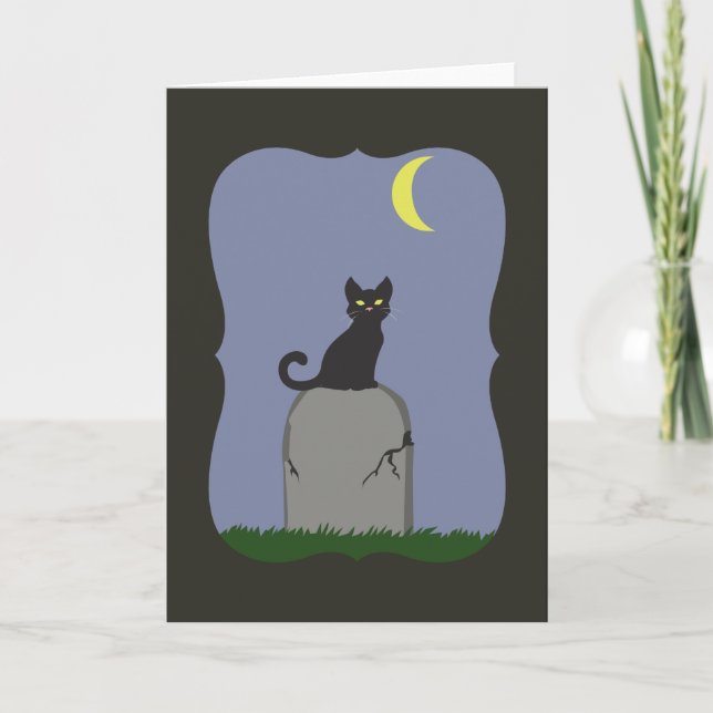 Spooky Halloween Cat Card (Front)