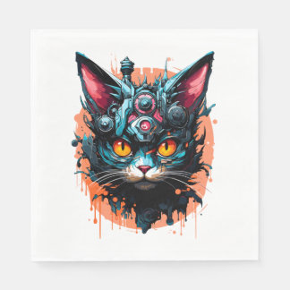 Spooky Halloween Cat   Napkins