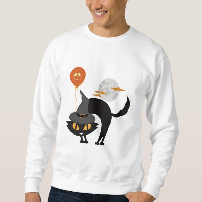 Spooky Halloween Cat        Sweatshirt (Front)