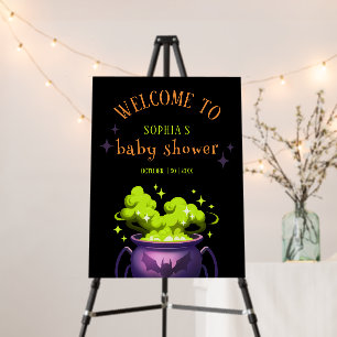Spooky Halloween Cauldron Baby Shower Welcome Foam Board