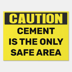 Spooky Halloween Cement Safe Area Yard Sign - Fun