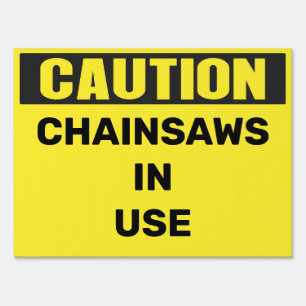 Spooky Halloween Chainsaws in Use Yard Sign - Fun 