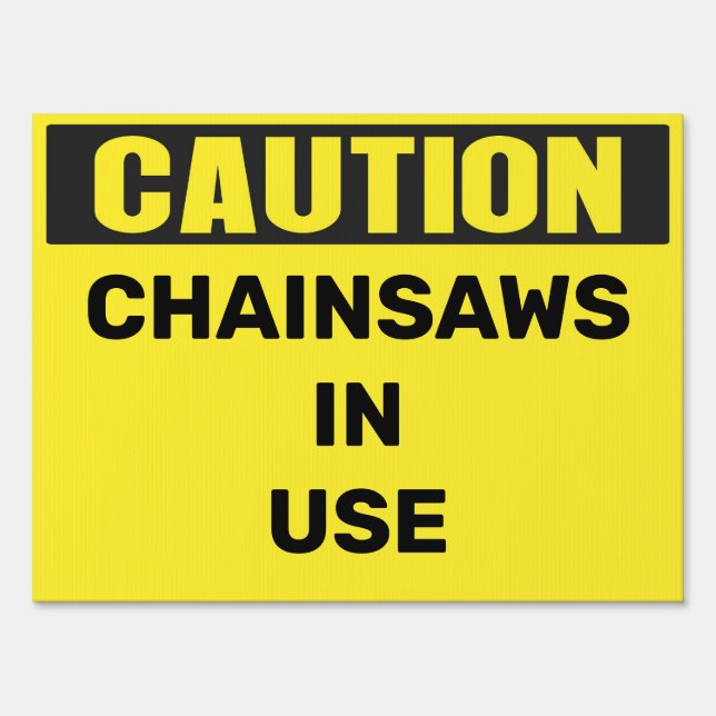 Spooky Halloween Chainsaws in Use Yard Sign - Fun  (Front)