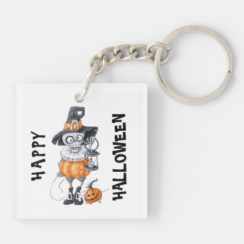 Spooky Halloween Character Custom Text Keychain