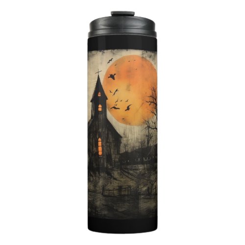 Spooky Halloween Church _ Style 1 Sticker Thermal Tumbler