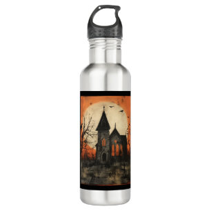Spooky Halloween Church - Style 3 Sticker Stainless Steel Water Bottle