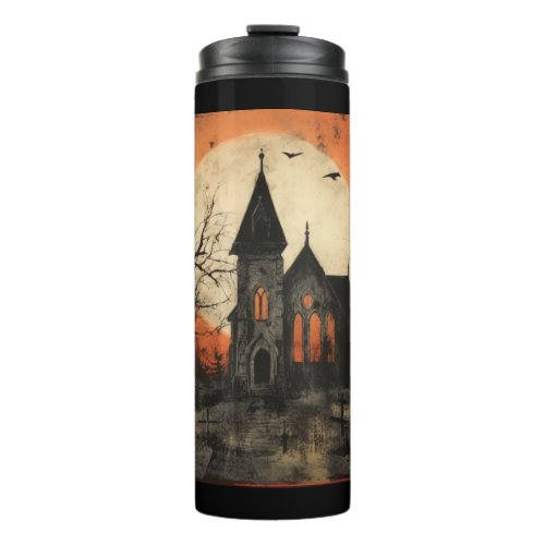 Spooky Halloween Church _ Style 3 Sticker Thermal Tumbler