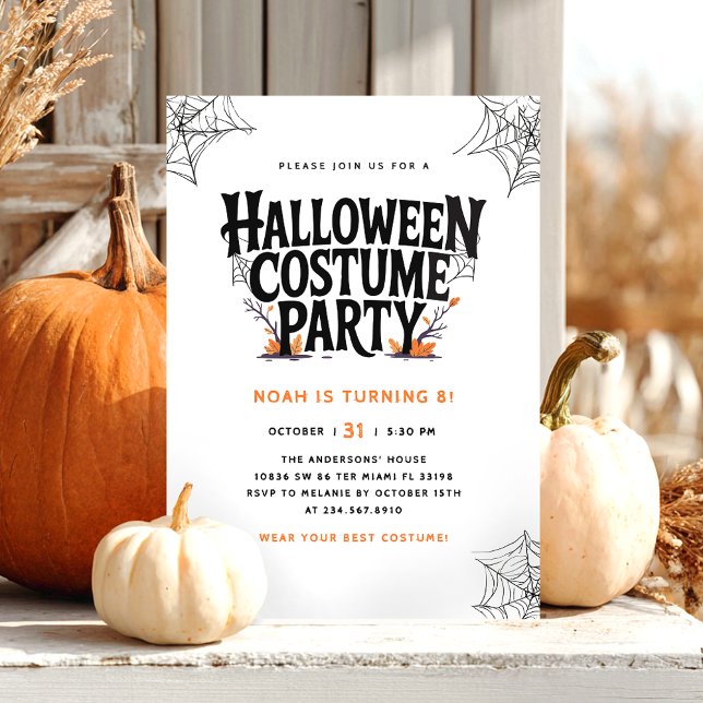 Spooky Halloween Costume Birthday Party Invitation (Creator Uploaded)