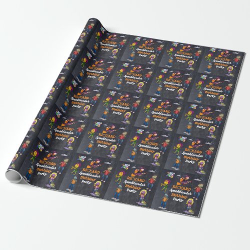 Spooky Halloween Costume Birthday Wrapping Paper