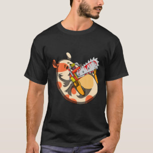 Spooky Halloween Costume Chainsaw Horror Hamster T-Shirt