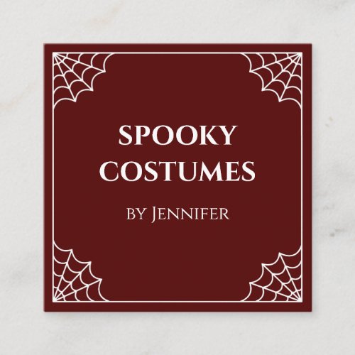 Spooky Halloween Costume Design Social Media Red Square Business Card