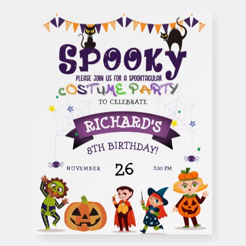 Spooky Halloween Costume Kids Birthday Party Foam Board