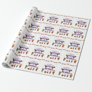 Spooky Halloween Costume Kids Birthday Party Wrapping Paper
