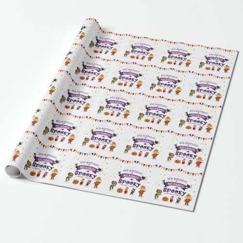 Spooky Halloween Costume Kids Birthday Party Wrapping Paper