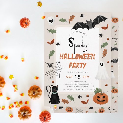 Spooky Halloween Costume Party Ghost Kids Invitation