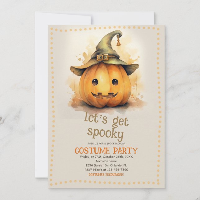 Spooky Halloween Costume Party Invitation (Front)