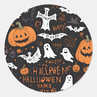 spooky Halloween Costumes Classic Round Sticker