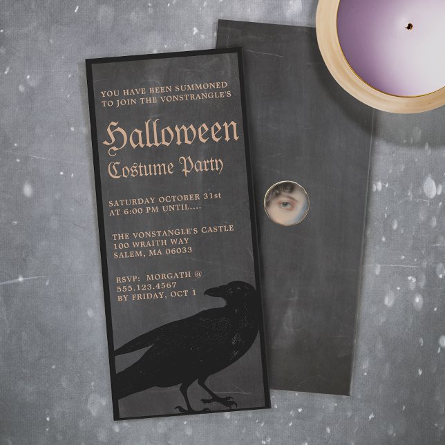Spooky Halloween Crow Gothic Party Invitation (Creator Uploaded)