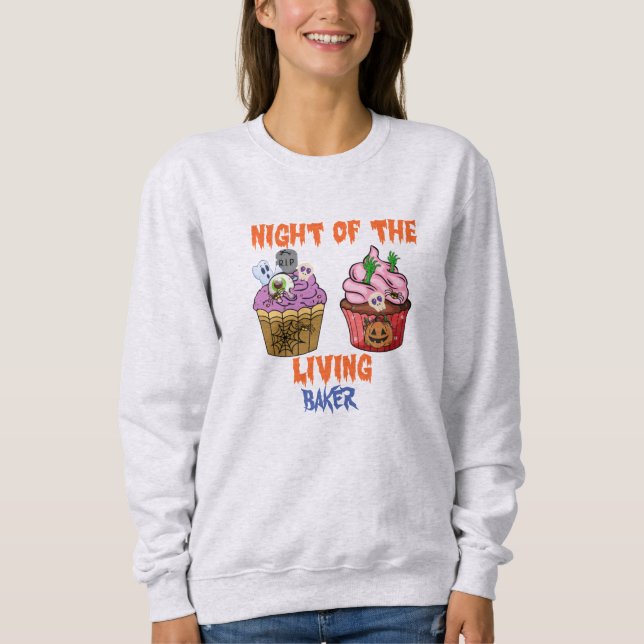 Spooky Halloween Cupcake Lovers Sweatshirt - Funny (Front)