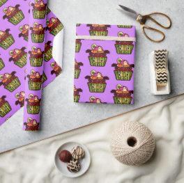 Spooky Halloween Cupcake Wrapping Paper