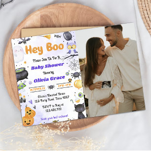 Spooky Halloween Cute Ghost  Baby Shower Party  Invitation