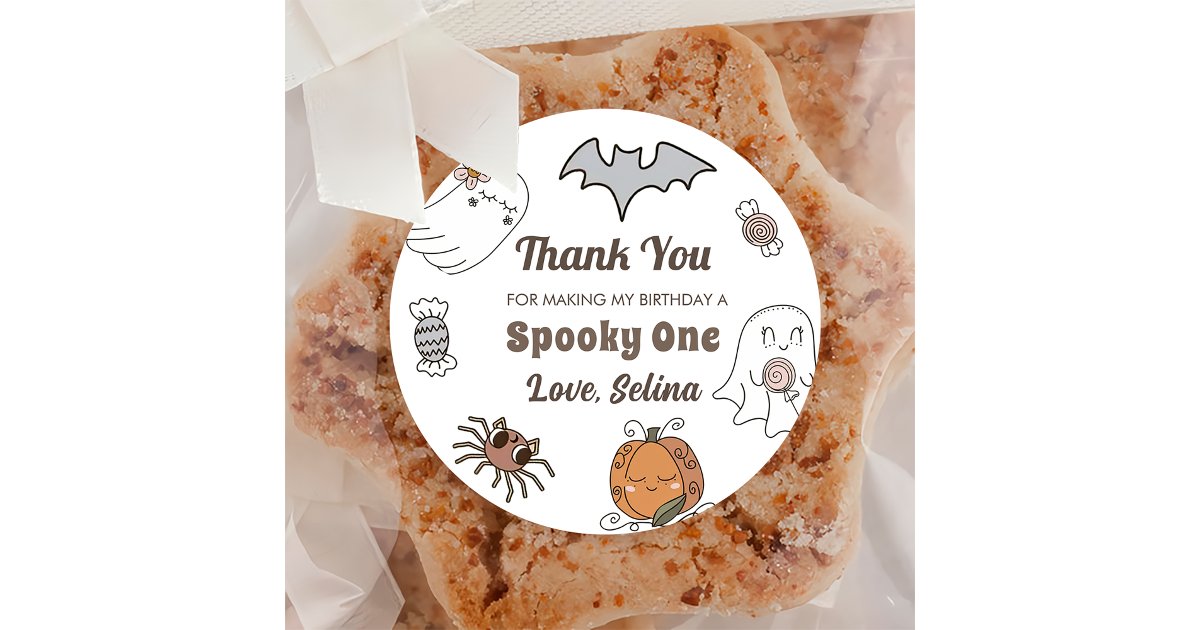 Spooky Halloween Cute Ghost Birthday Party Classic Round Sticker | Zazzle