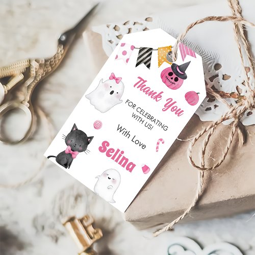 Spooky Halloween Cute Ghost Birthday Party Gift Tags