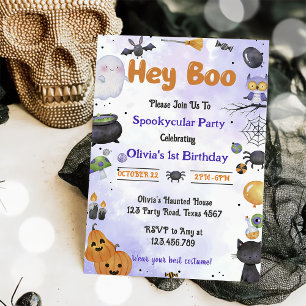 Spooky Halloween Cute Ghost Birthday Party Invitation