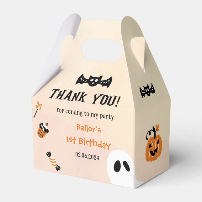 Spooky Halloween Cute Ghost Favor Boxes (Front Side)