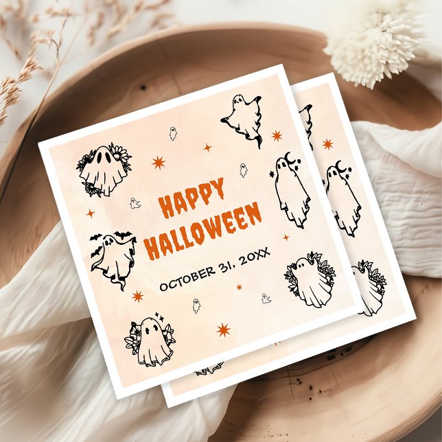 Spooky Halloween Cute Ghost  Napkins (Creator Uploaded)