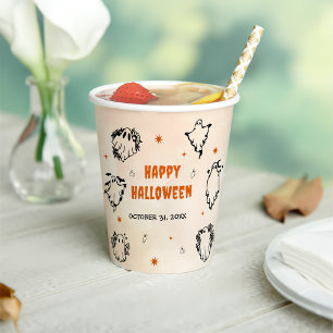 Spooky Halloween Cute Ghost Paper Cups