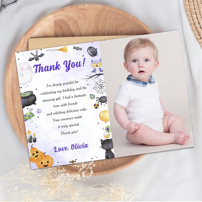  Spooky Halloween Cute Ghost Party Thank You Card  (Creator Uploaded)
