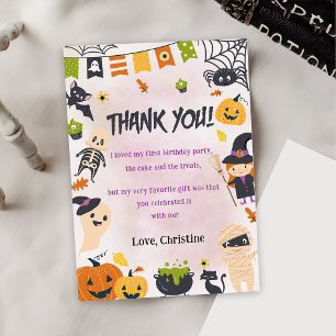 Spooky Halloween Cute Ghost Thank You Card