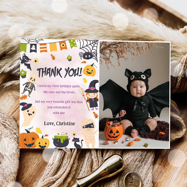 Spooky Halloween Cute Ghost Thank You Card (Creator Uploaded)