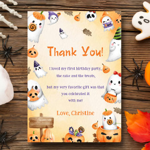 Spooky Halloween Cute Ghost Thank You Invitation