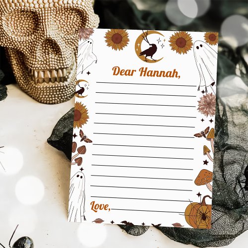 Spooky Halloween Cute Ghost Time Capsule Note Thank You Card