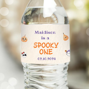 Spooky Halloween Cute Ghost Water Bottle Label