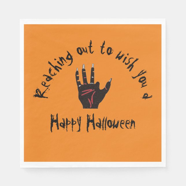 Spooky Halloween Dead Hand Napkins (Front)