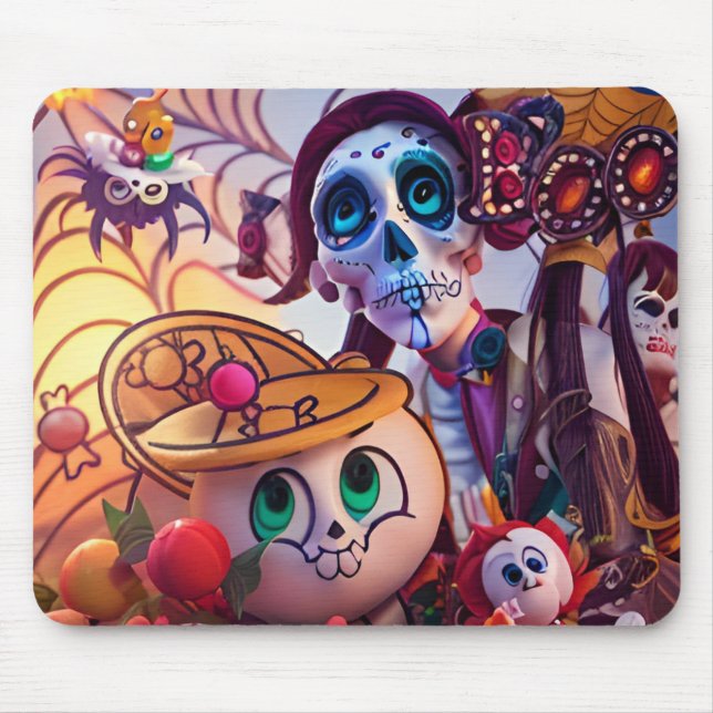 Spooky Halloween Desk Decor Mouse Pad (Front)