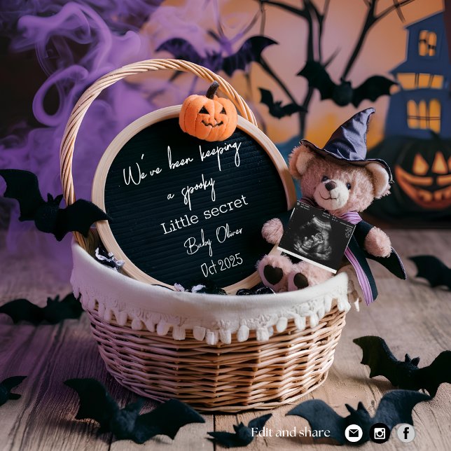 Spooky Halloween digital pregnancy announcement  (Creator Uploaded)