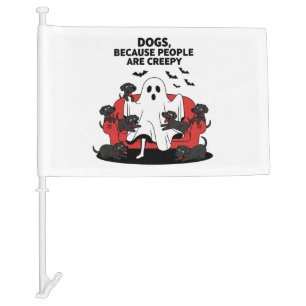 Spooky Halloween Dog Spooky Ghost 23 Car Flag