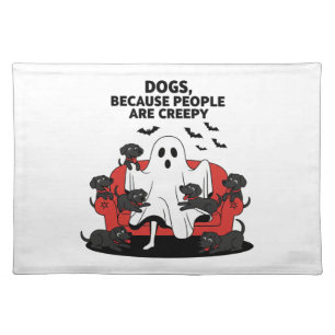 Spooky Halloween Dog Spooky Ghost 23 Cloth Placemat