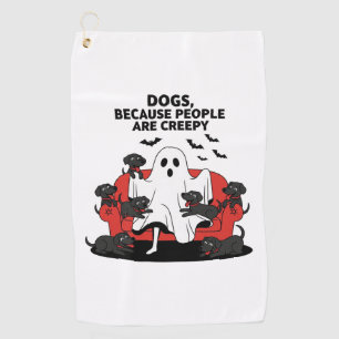 Spooky Halloween Dog Spooky Ghost 23 Golf Towel