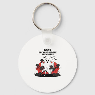 Spooky Halloween Dog Spooky Ghost 23 Keychain