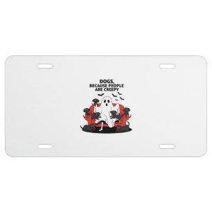 Spooky Halloween Dog Spooky Ghost 23 License Plate