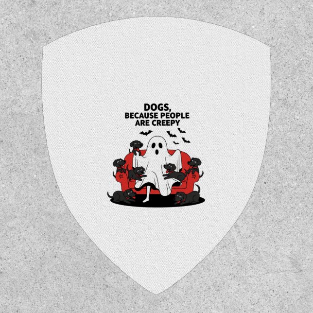 Spooky Halloween Dog Spooky Ghost 23 Patch (Front)